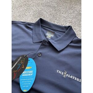 The Players Golf Polo Shirt Greg Norman Navy Short Sleeve Mens 2XL ‎ NWT
